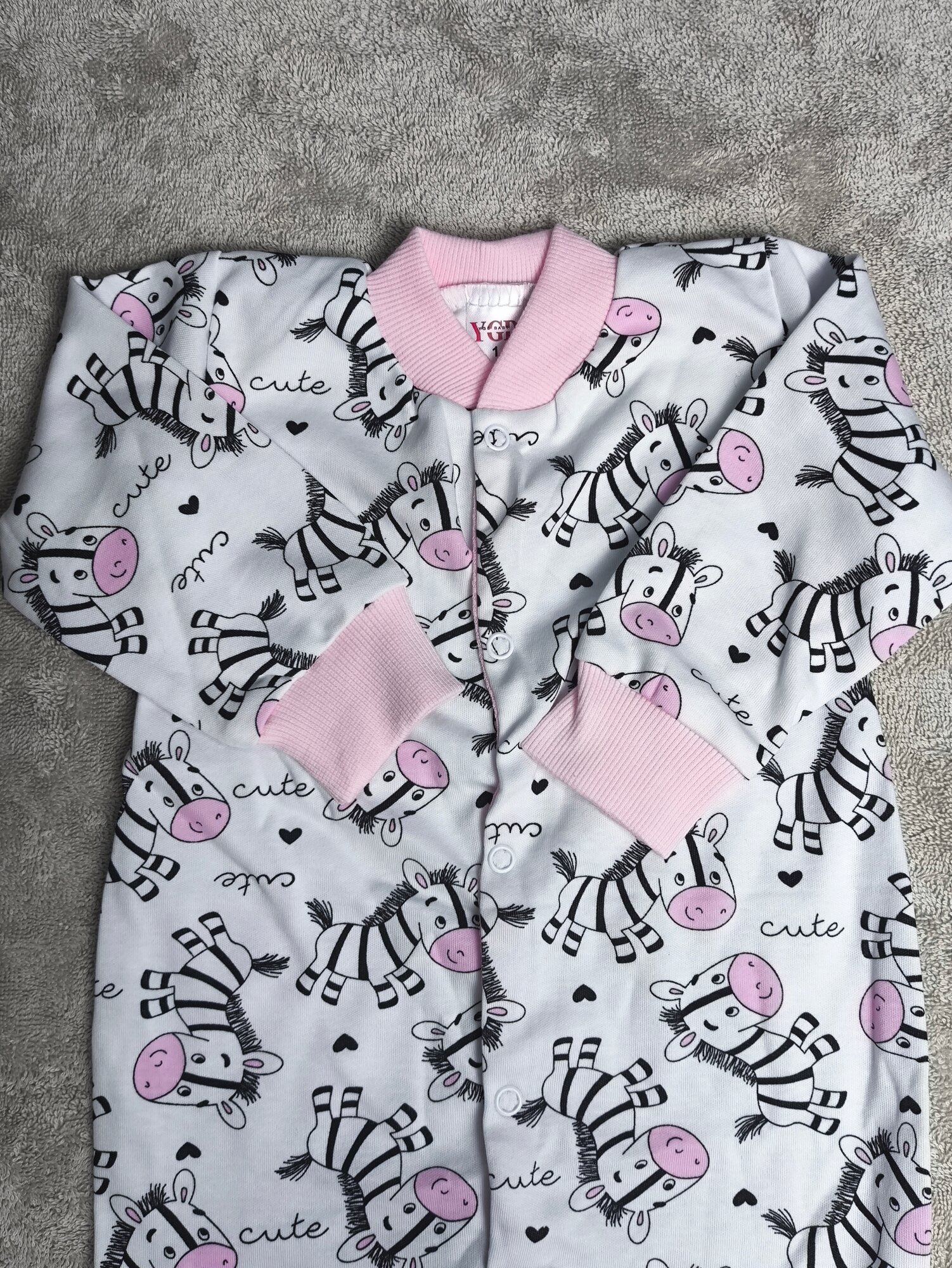 Комбинезон , открытая стопа, размер 3-6, белый, голубой, розовый, бежевый — фото 1