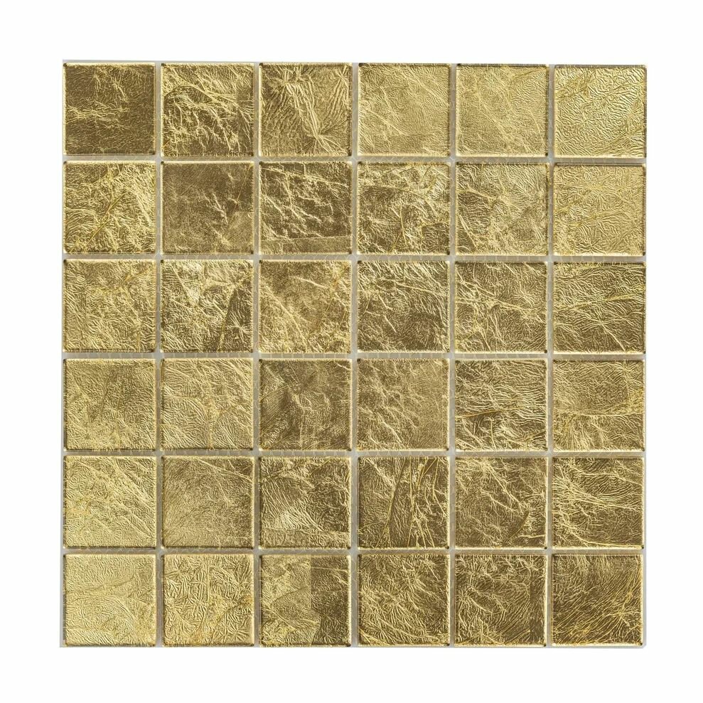 Плитка мозаика стеклянная с фольгой КерамограД 30х30см ST031/ 1 сетка