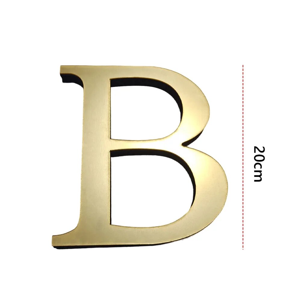 20 см 3D акриловые наклейки на стену с английскими буквами золотые самоклеящиеся наклейки на стену буквы настенные украшения для домашнего декора B
