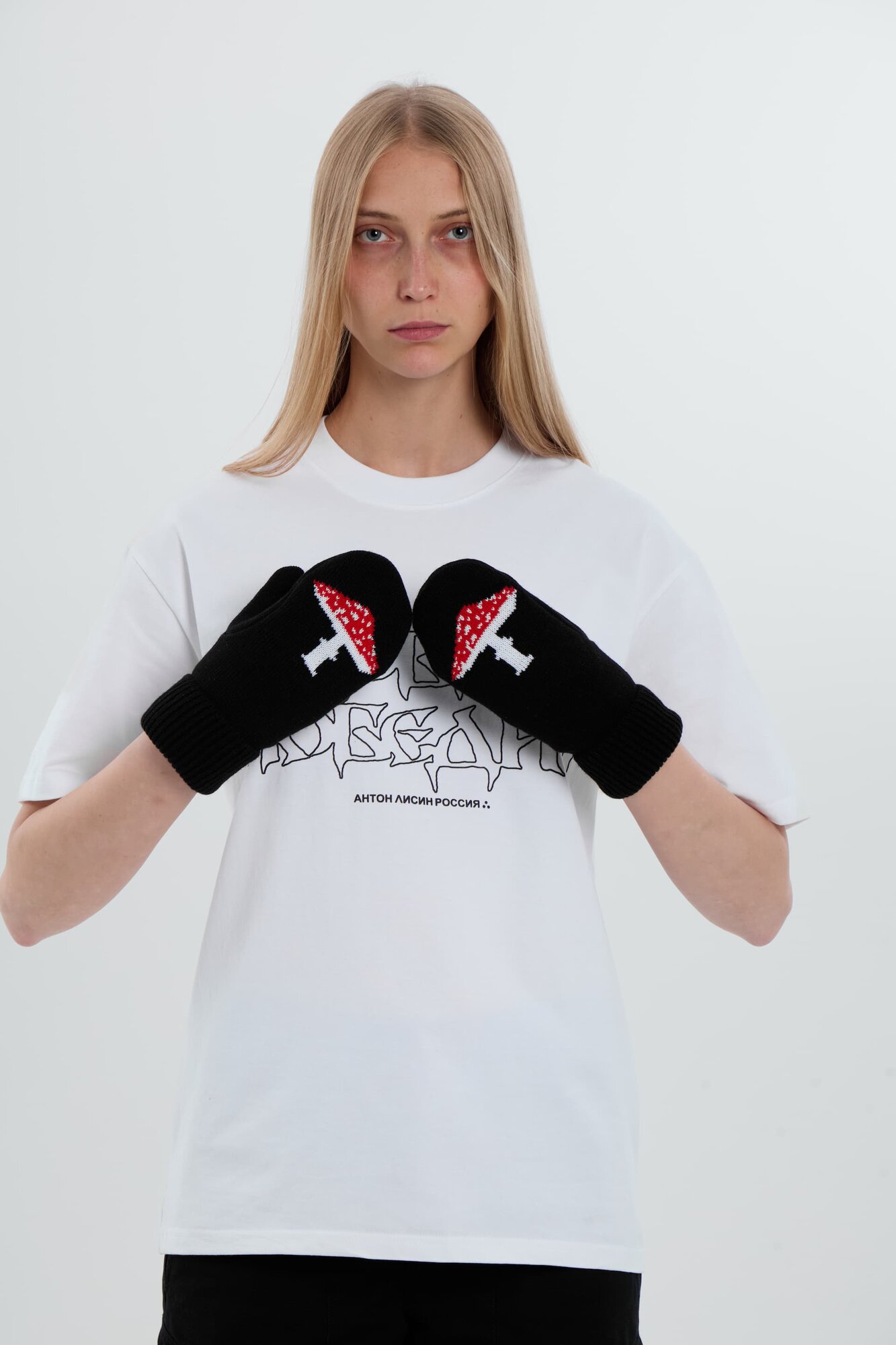 Варежки Антон Лисин для мужчин и женщин, размер OneSize, черный — фото 1