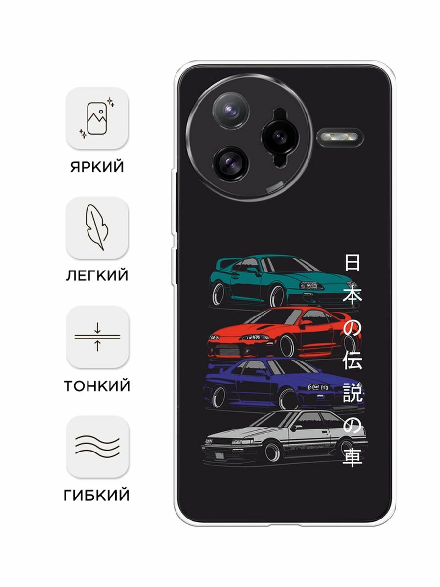 Чехол на Poco F7 Ultra / Поко F7 Ультра с принтом "JDM Legend cars" — фото 1