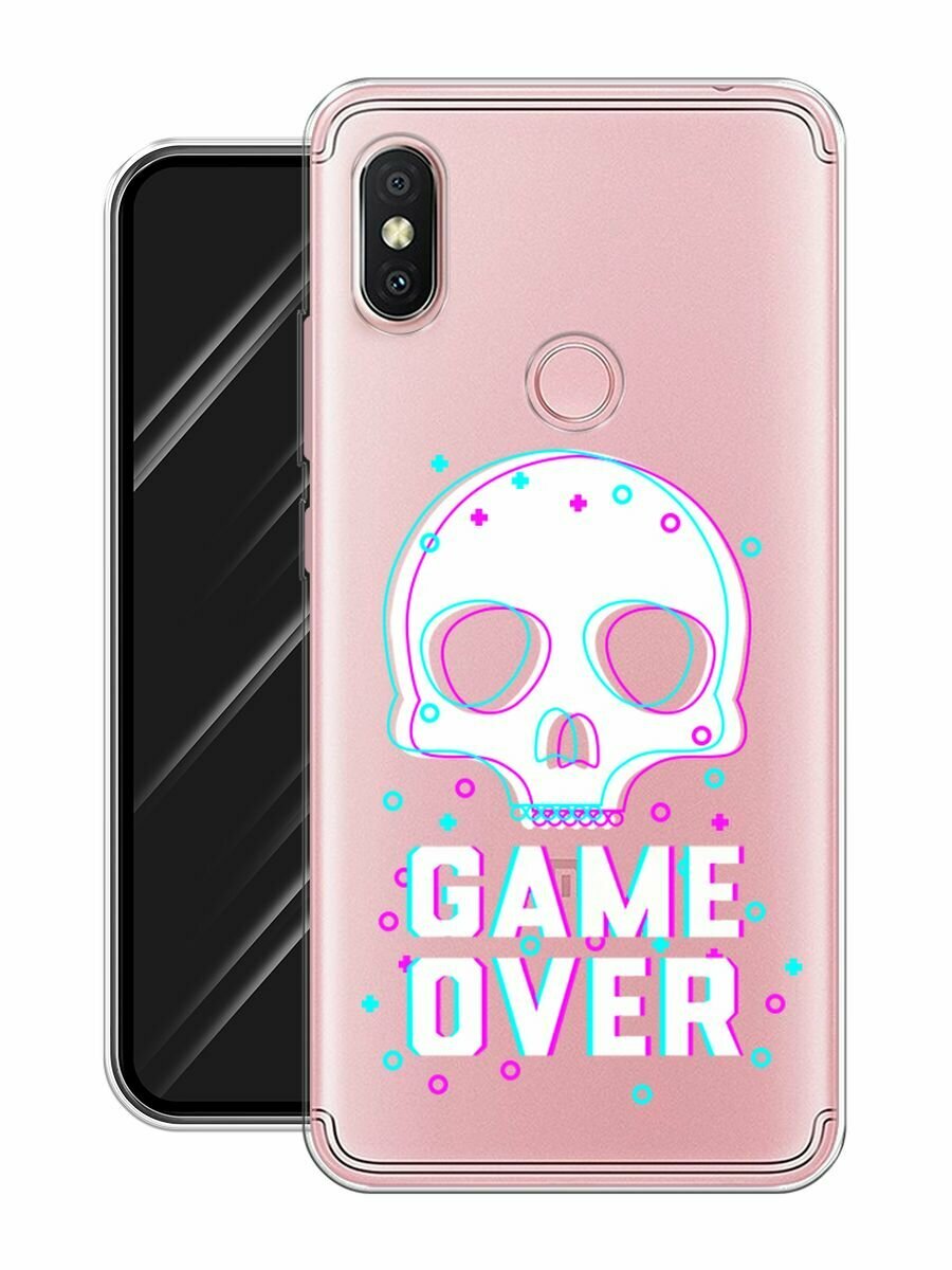 Чехол на Xiaomi Redmi S2 (Redmi Y2) / Сяоми Редми С2 (Редми Y2) с принтом Череп Game Over, прозрачный — фото 1