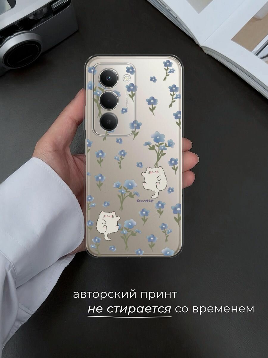 Чехол на Xiaomi Redmi 15 / Сяоми Редми 15 с принтом "Gentle cats", прозрачный — фото 1