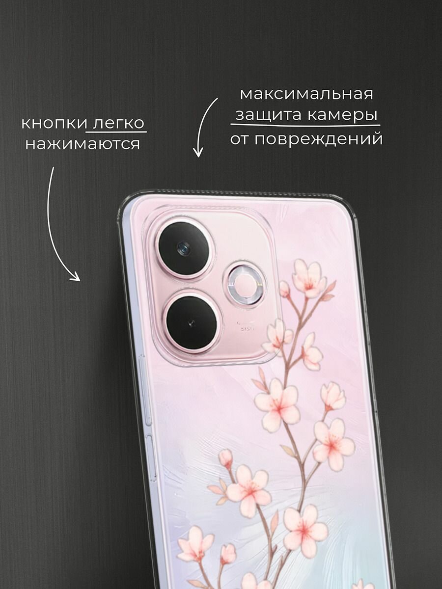 Чехол на Oppo A5 Pro / Оппо А5 Про с принтом "Веточка сакуры 2" — фото 1