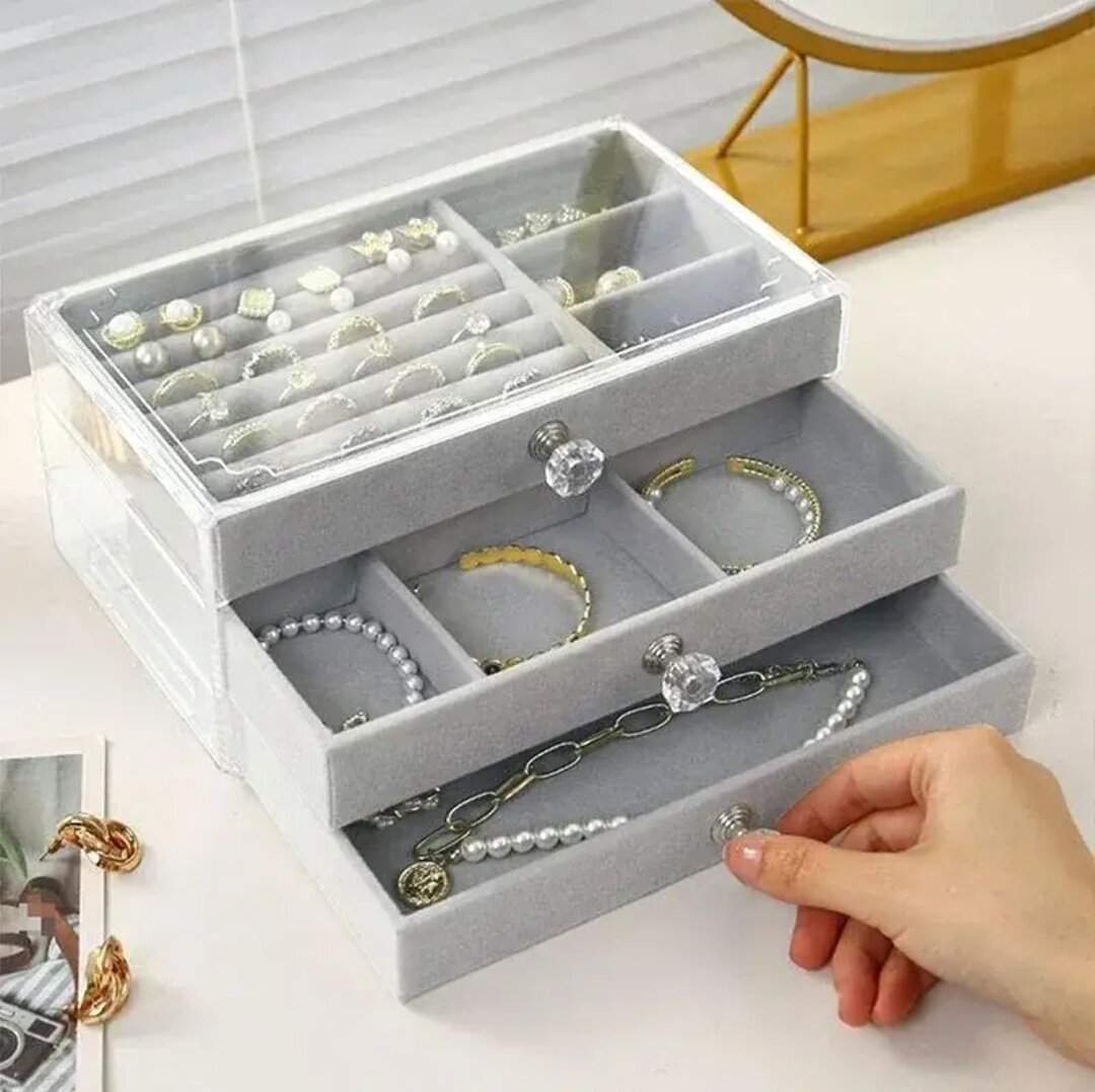 Шкатулка 3 ярус бежевый — фото 1