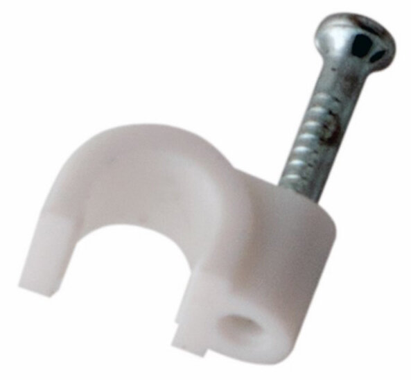 Скобы для кабеля круглые 5мм (50шт/уп) белый REXANT (10/400)