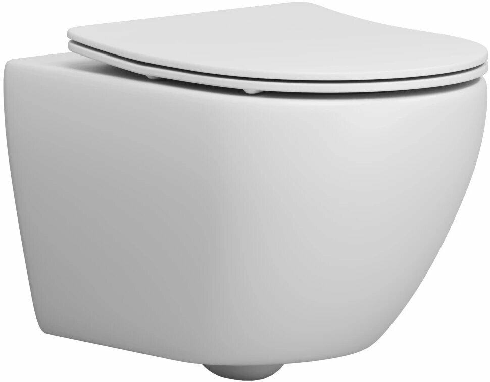 Унитаз подвесной Grossman GR-4457MSQ безободковый торнадо с сиденьем микролифт белый матовый