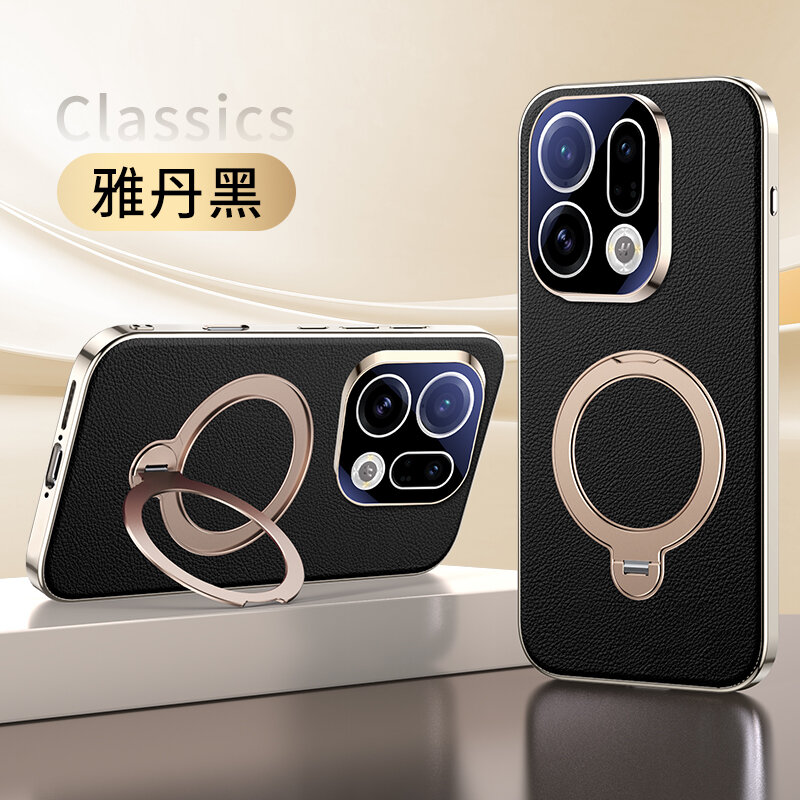 Чехол Для OPPO Find X9/Оппо Финд X9, soft touch, чехол-кардиомонитор, искусственная кожа, поликарбонат (PC), защита камеры, ударопрочный, встроенная подставка, усиленные углы, OPPO, OPPO Find X9, black,