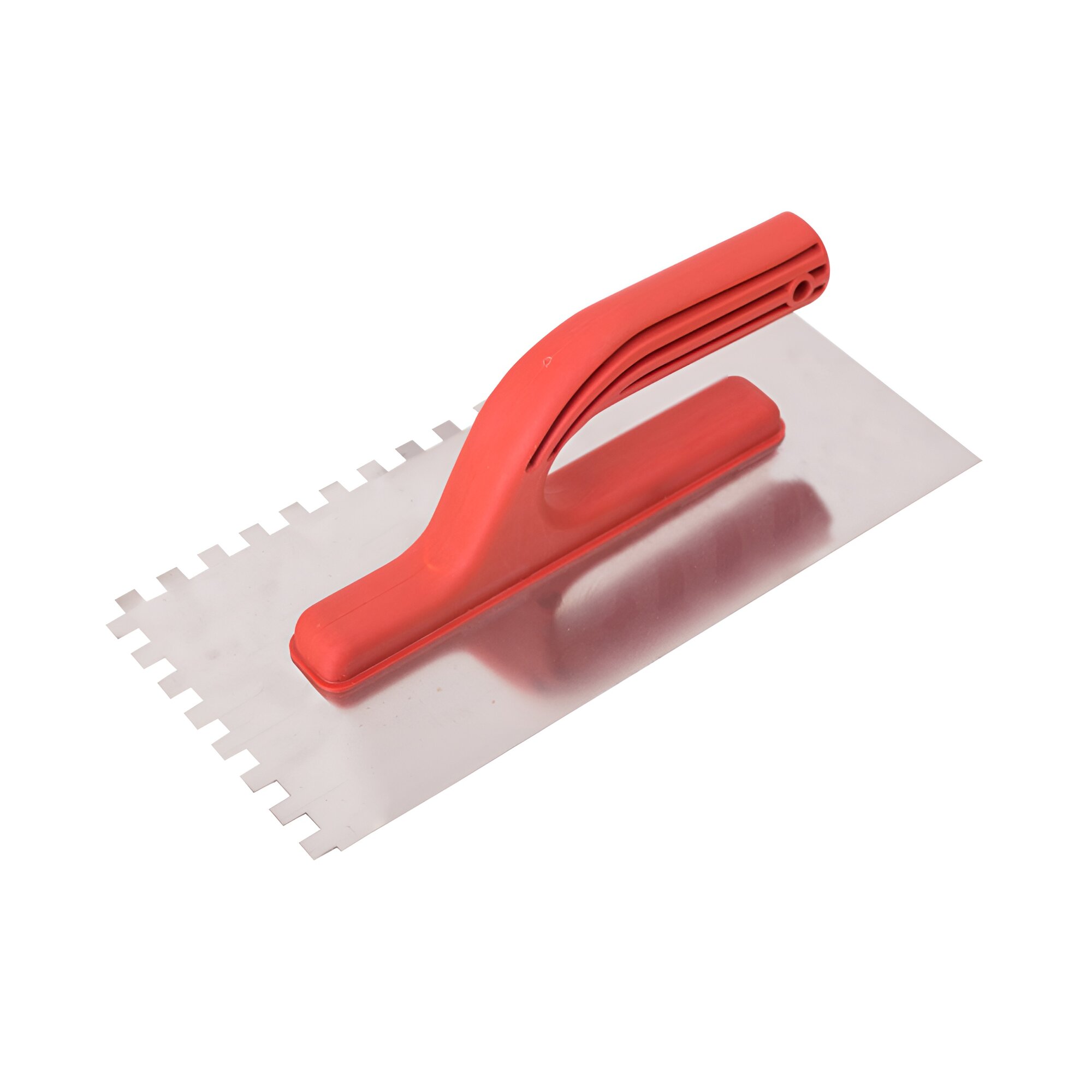 Гладилка зубчатая нержав. 270 X 130 ММ ЗУБ 6 Х 6 ММ ПВХ ручка (1/10/50) 