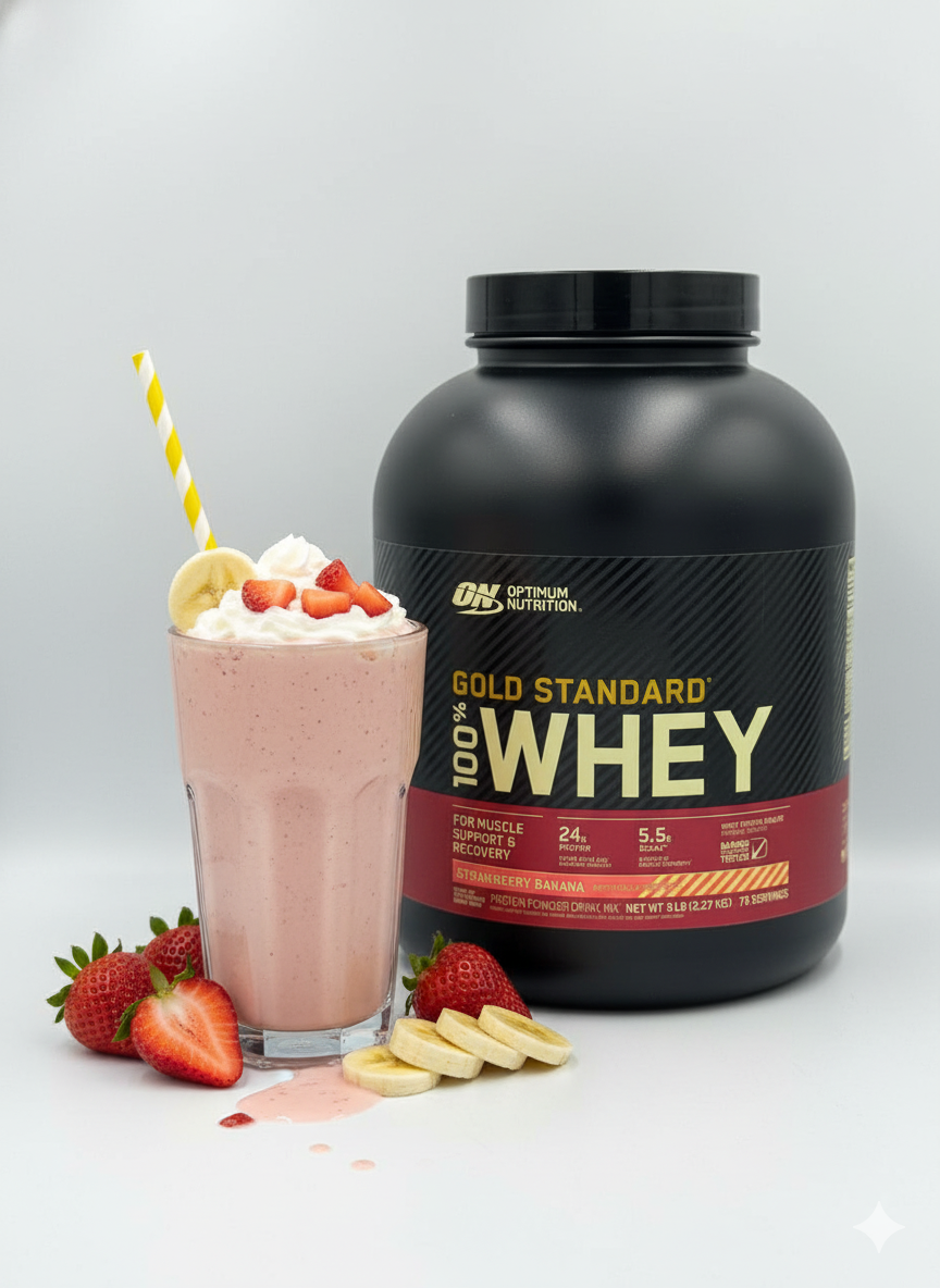 ON Whey gold standard 2.27kg Клубника Банан, вкус Strowberry Banan