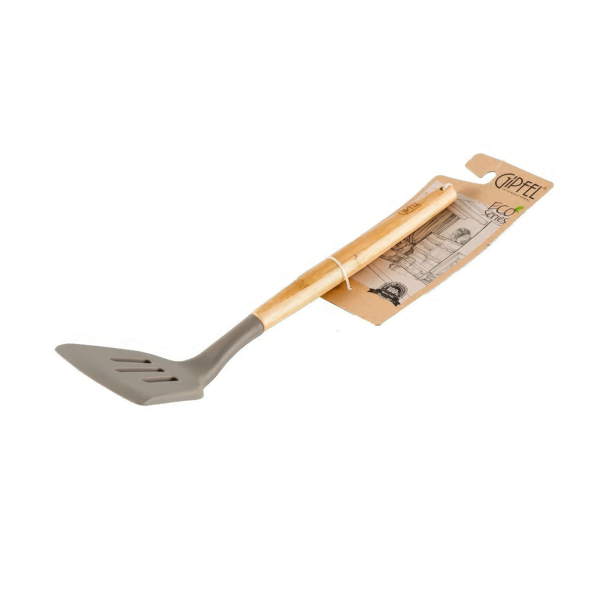 Лопатка кулинарная Gipfel Eco 9077, натуральное дерево, серый/коричневый