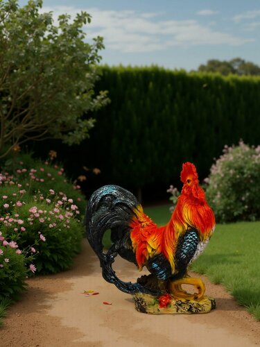 Изображение товара Садовая фигура Хорошие сувениры "Петух андалузский", 46х42х23 см