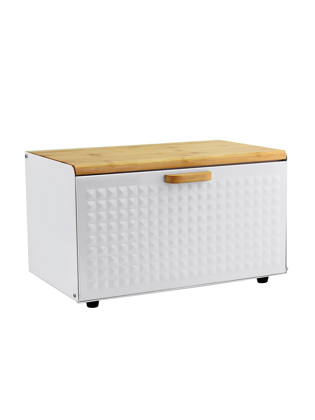 Хлебница HausRoland HR418-2, из нержавеющей стали и бамбука, 2 цветовых варианта - Белый