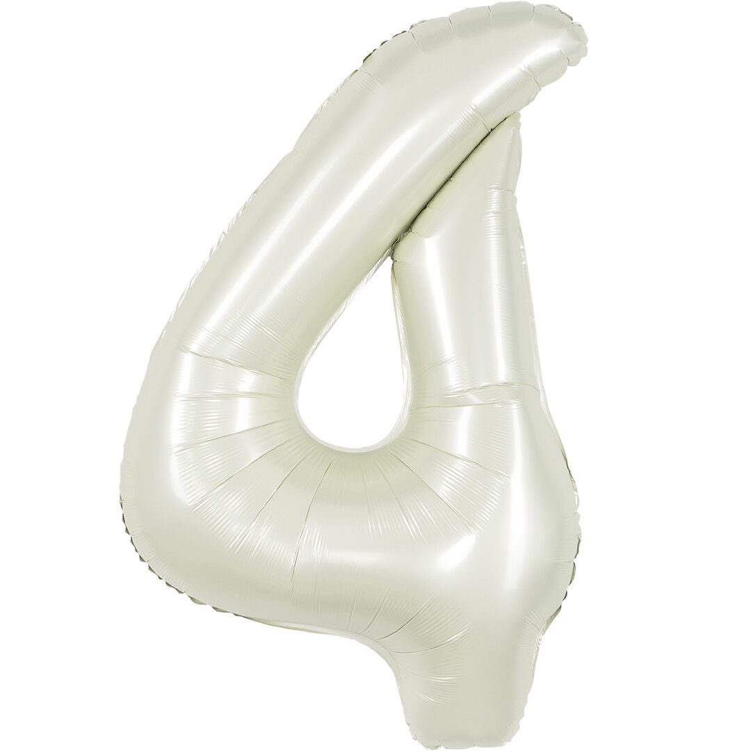 Воздушный шар цифра 4 Белый песок 102 см