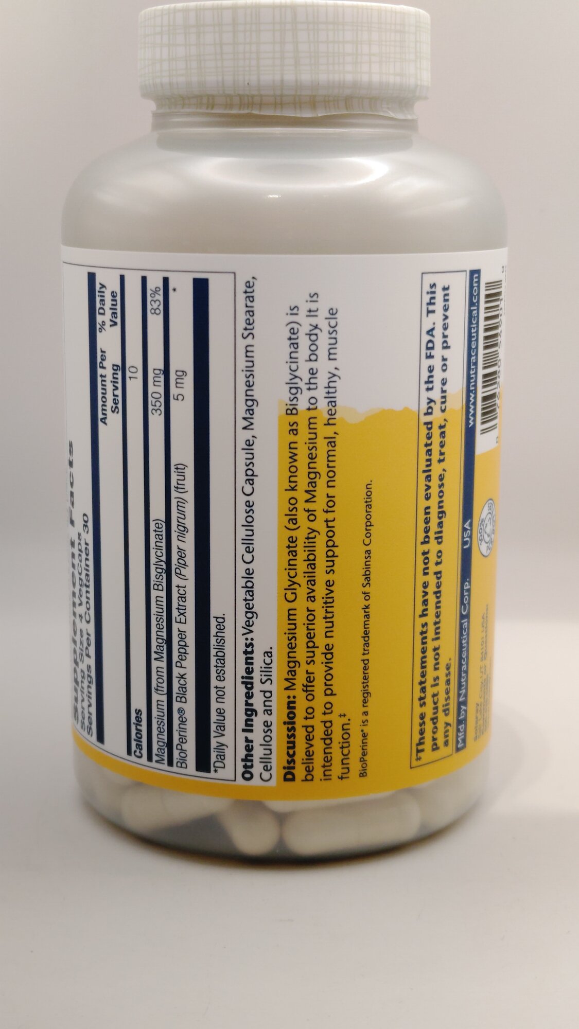 Solaray "Magnesium Glycinate", Глицинат магния 350 мг без ГМО, — фото 1