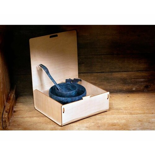 Финский набор походной посуды Kupilka Premium Wood Box Small, цвет: Blueberry