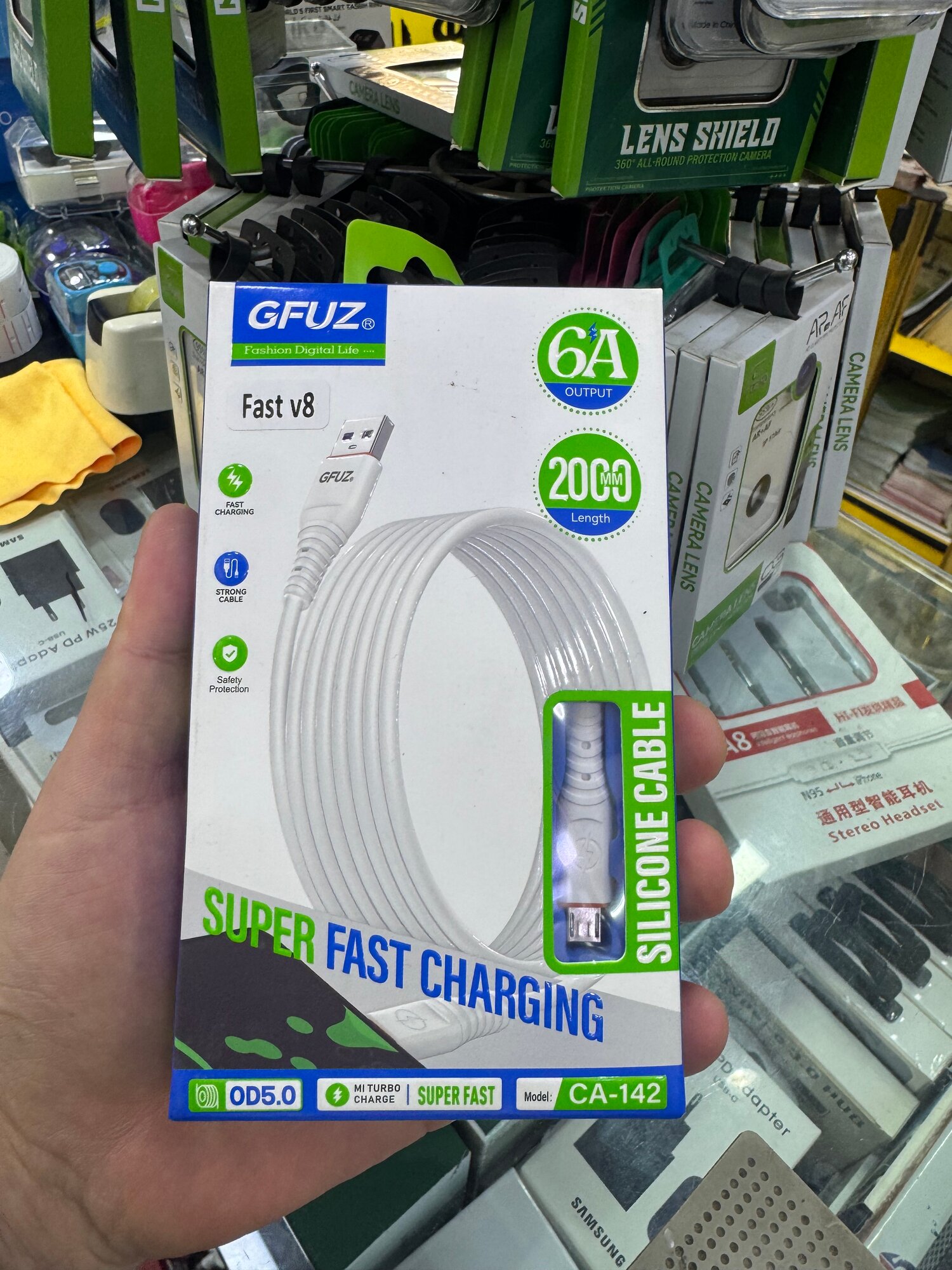 Кабель 6 ампер для быстрой зарядки телефонов и планшетов Xiaomi Honor Huawei USB Samsung v8 6A 2 м