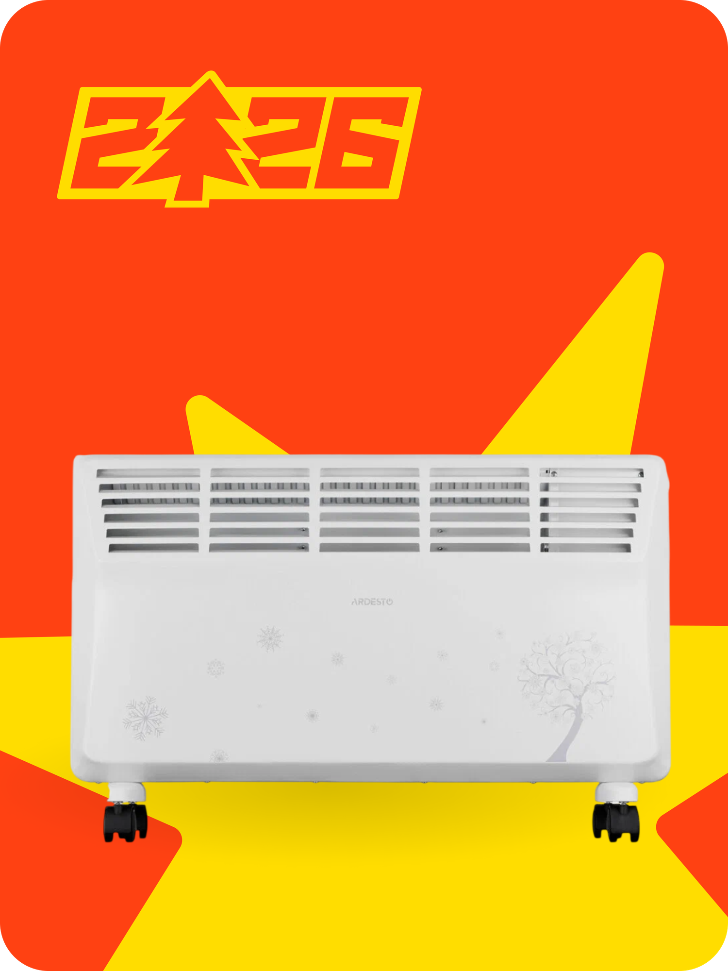 Обогреватель конвекторный, электрический Ardesto, белый, 20 м2, 2000 Вт, CHB-2000MWPD