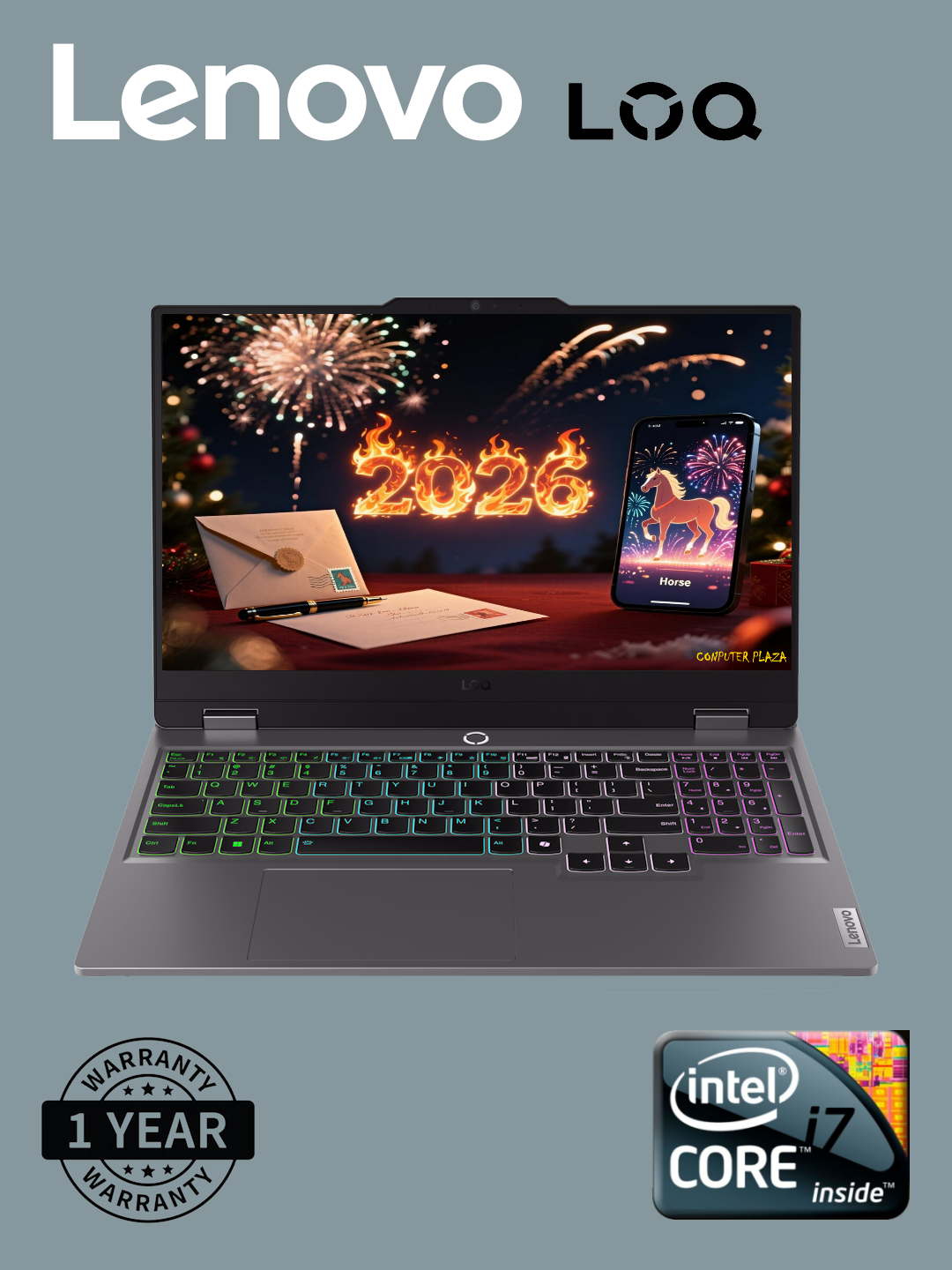 Игровой ноутбук Lenovo LOQ 15IRX9 15.6" Core i7-13650HX 16 Gb DDR5 1Tb SSD NVIDIA GF RTX 4050 6Gb GDDR6 LUNA GREY NHRK