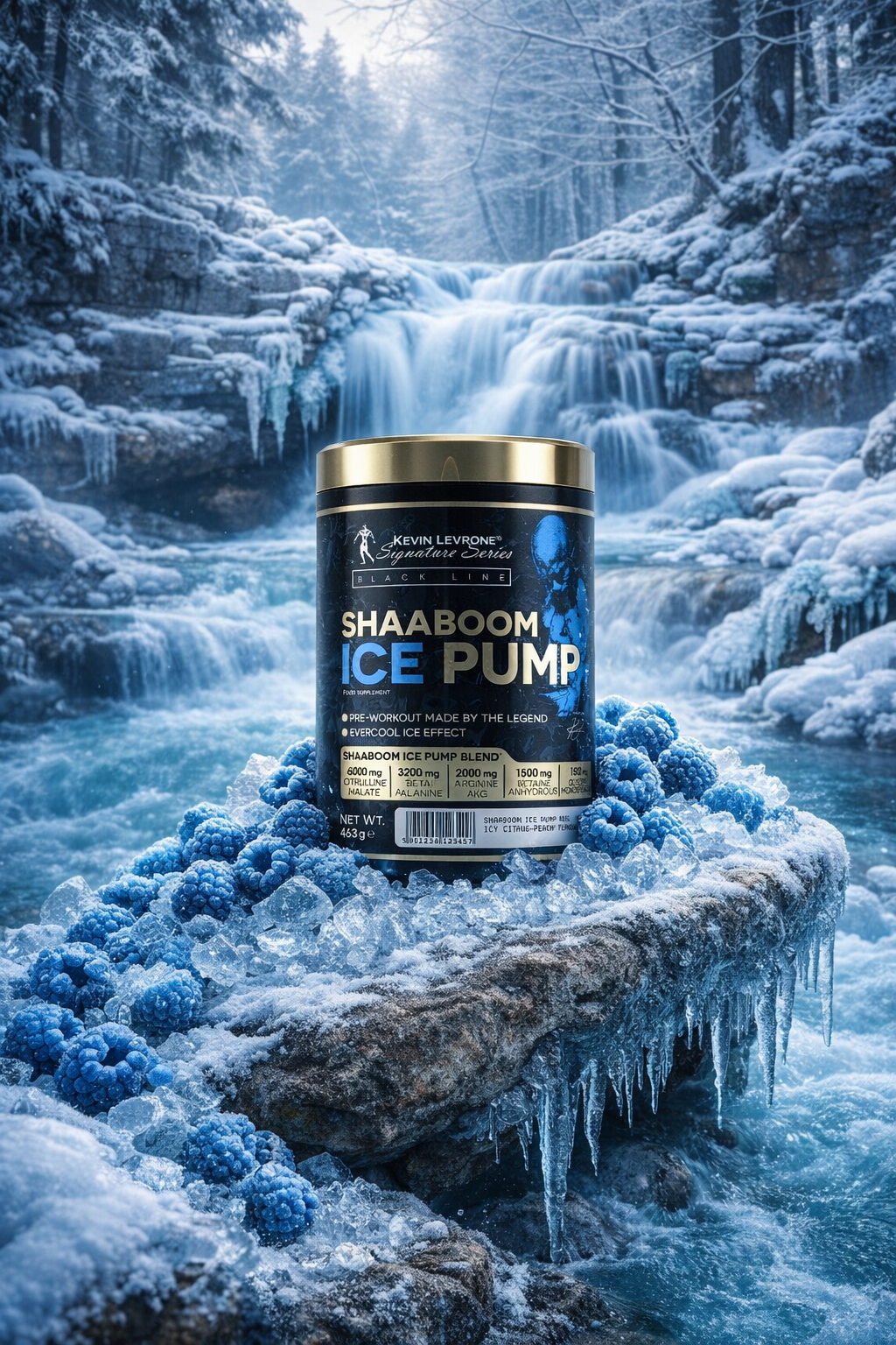 Shaboom Ice Pump от Kevin Levrone 50 порций предтренировочный комплекс. Синяя малина