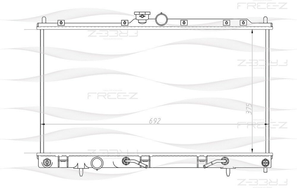 Радиатор охлаждения FREE-Z MITSUBISHI Lancer 03-> (KK0157)