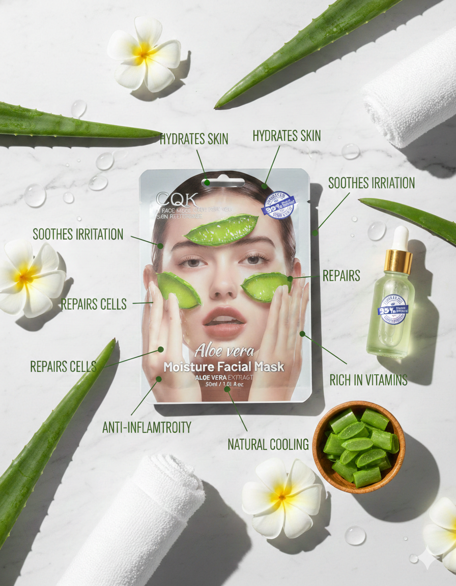 Увлажняющая, смягчающая и питательная маска для лица от фирмы СОК с алоэ
