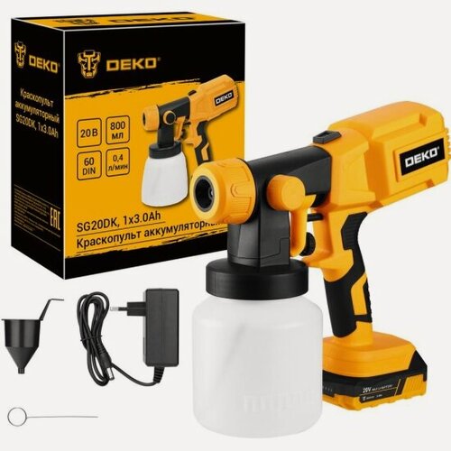 Изображение товара Краскопульт аккумуляторный Deko SG20DK, 20В, 800 мл, 1x3.0Ач (083-1133)