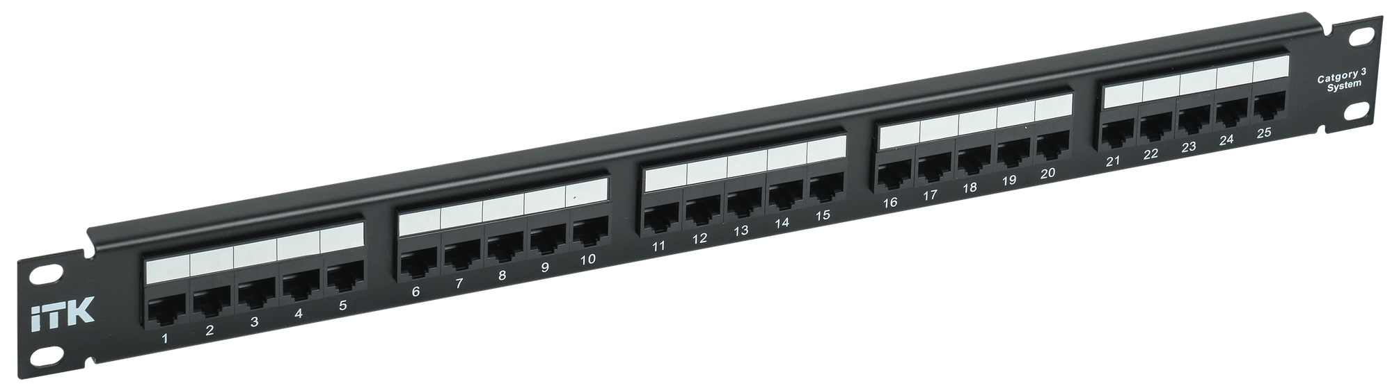 Патч-панель ITK, 24 порта, 6 категория, черный, с органайзером