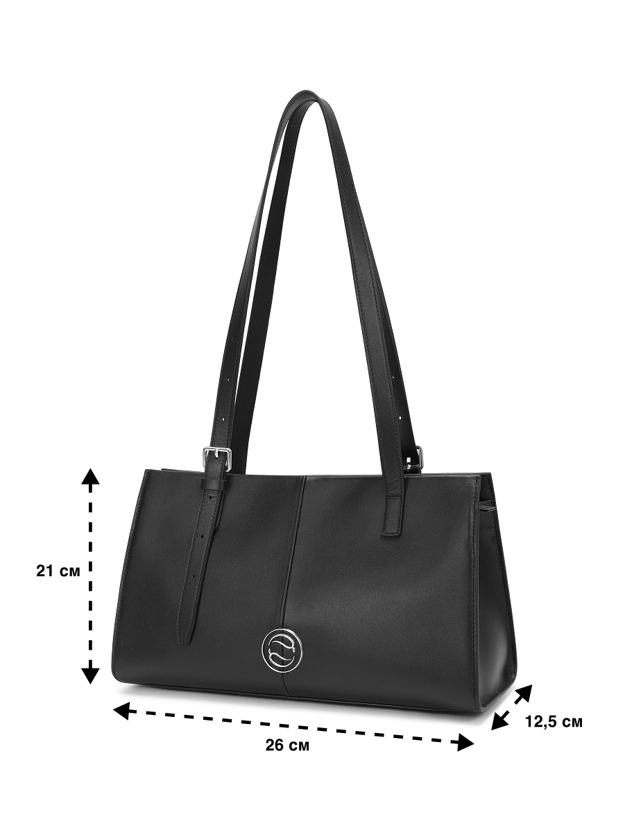 Сумка тоут Paprika Bag Italy, фактура гладкая, черный — фото 1