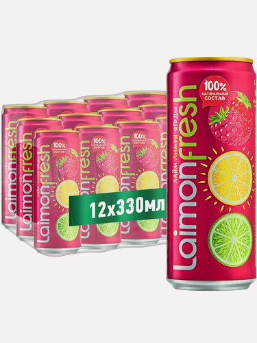 Изображение товара Лимонад Laimon Fresh Ягоды 0,33 л х 12 шт. бан. SLEEK