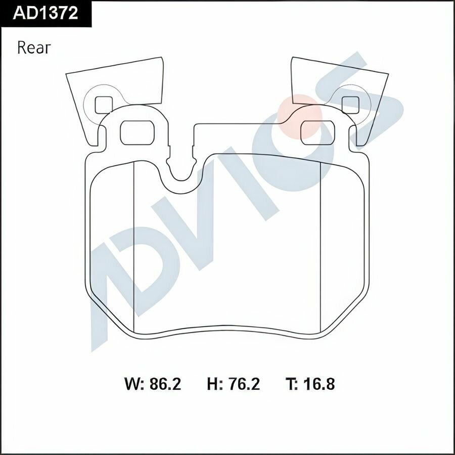 Колодки тормозные дисковые керамика задние, oem 34216784808 арт AD1372