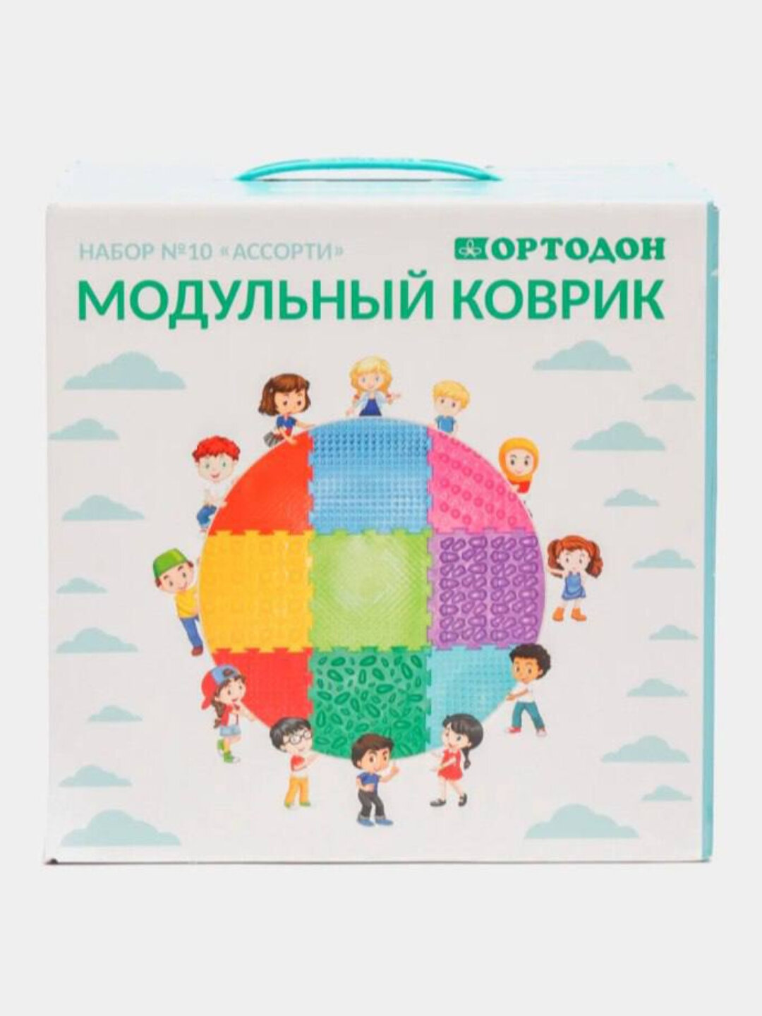 Орто-пазл "Модульный массажный коврик", ПВХ, ЭВА, для профилактики плоскостопия, зелёный
