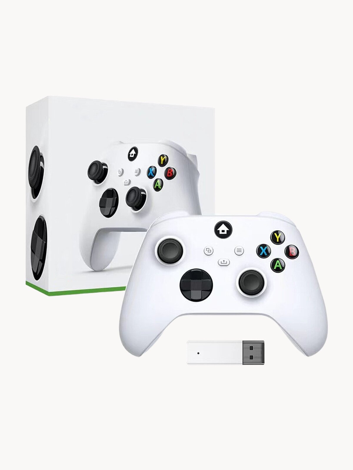 Геймпад XSeries беспроводной с адаптером 2.4G белый / Контроллер для ПК/PC / Джойстик для ПК/PC