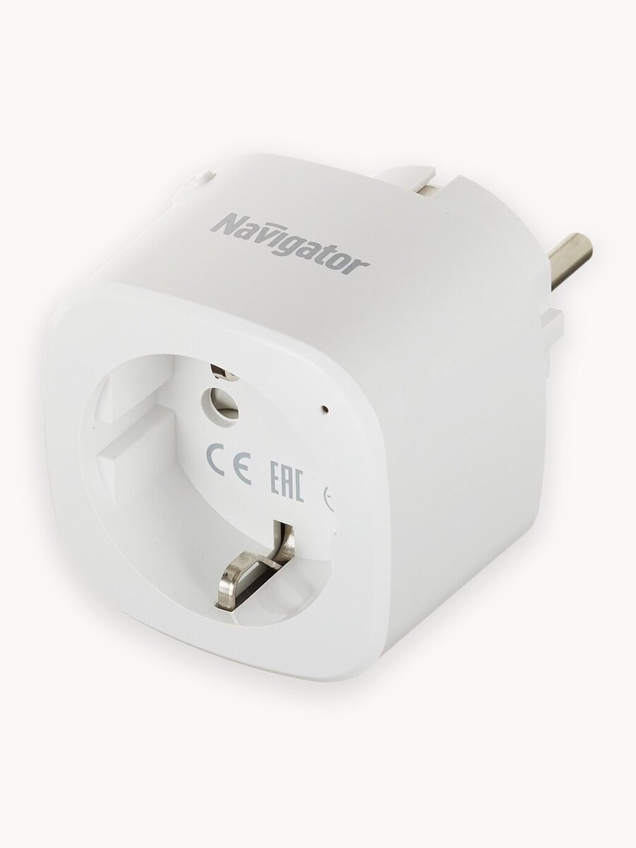 Умная розетка Navigator 14 555 NSH-ST-01-WiFi, матовый белый