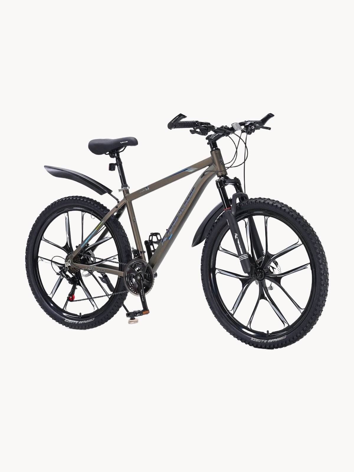 Велосипед Team Klasse TB-04, горный, 21 скоростей, диаметр колес 27,5", рама 18", серый