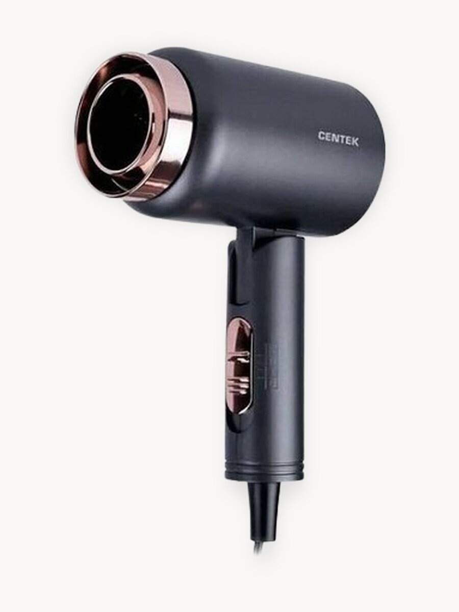 Фен для волос Centek CT-2202 Blue, 1600Вт, 3 скорости, Турмалиновая ионизация, Антистатический эффект.