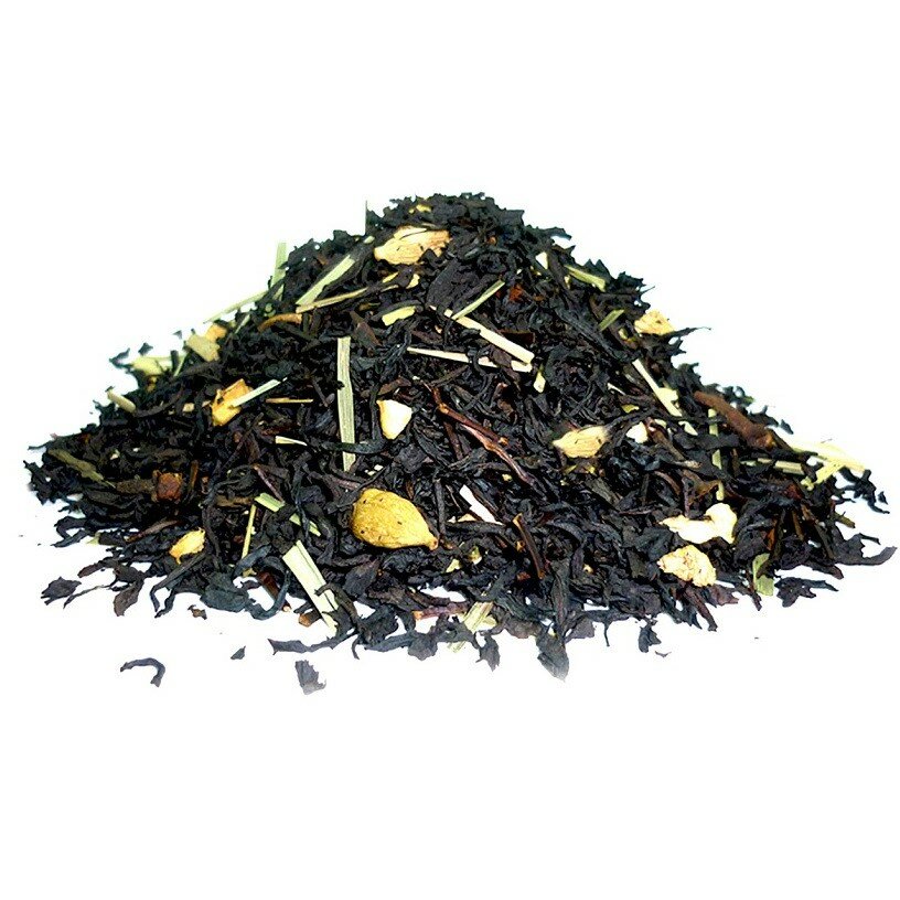 С имбирём Восточный. Черный индийский чай/Ассам с кардамоном, гвоздикой и кусочками имбиря, лимонной травой с пряными нотками 50 гр