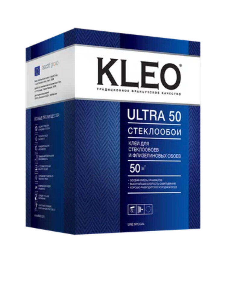 KLEO ULTRA 50, Клей для стеклообоев и флизелиновых обоев, сыпучий wb