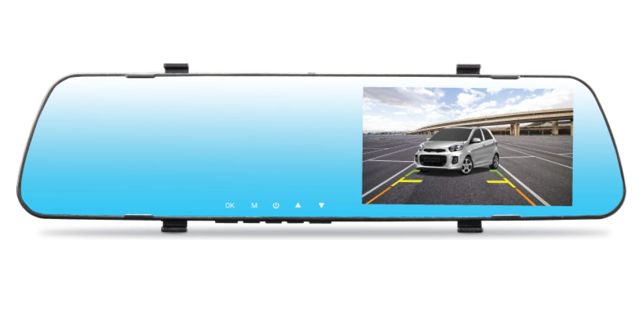 Автомобильный видеорегистратор Full HD 1080P в виде зеркала заднего вида / Зеркало заднего вида с видеорегистратором / Датчик удара G-sensor / HDR