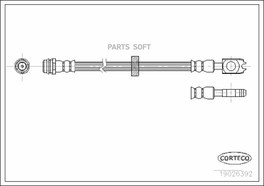 CORTECO Тормозной шланг передний [468mm]