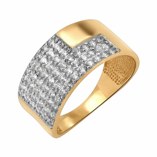Кольцо Яхонт, красное золото, 585 проба, фианит, размер 19.5, золотой кольцо красноселие красное золото 585 проба фианит