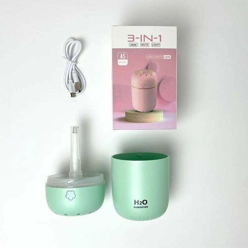 Увлажнитель воздуха портативный с подсветкой зеленый 50000₽