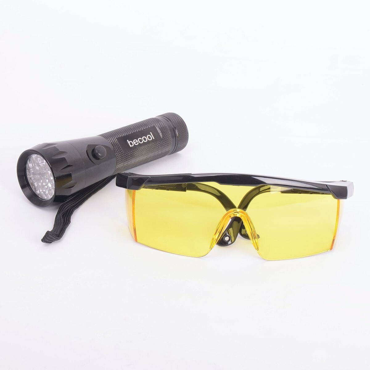 Набор UV для поиска утечек очки+фонарь BC-UV Light (002099)