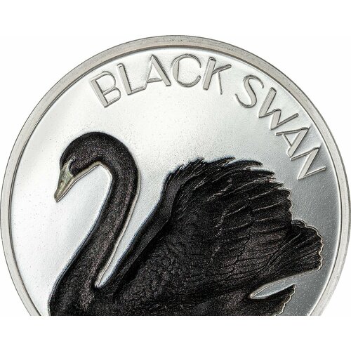 Монета серебряная Острова Кука 10 долларов 2023 Черный лебедь