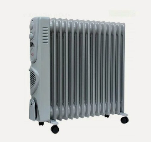 Изображение товара Обогреватель масляный Умница ОМВ-15с.-3,4кВ с вентилятором, серый цвет