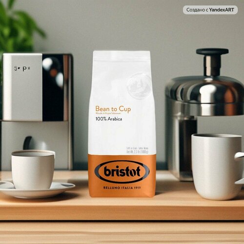 Кофе в зёрнах для кофемашины Bristot Bean To Cup 100% Arabica 1 кг, обжарен в Италии