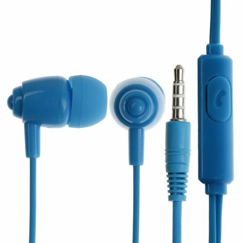 Наушники Perfeo ALTO-M, вакуумные, микрофон, 104 дБ, 32 Ом, 3.5 мм, 1.2 м, синие наушники perfeo alto m white pf c3191