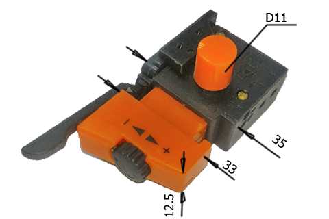 фото Выключатель (120) для дрелей мощностью до 800 Вт, Ferm, реверс накладной №529