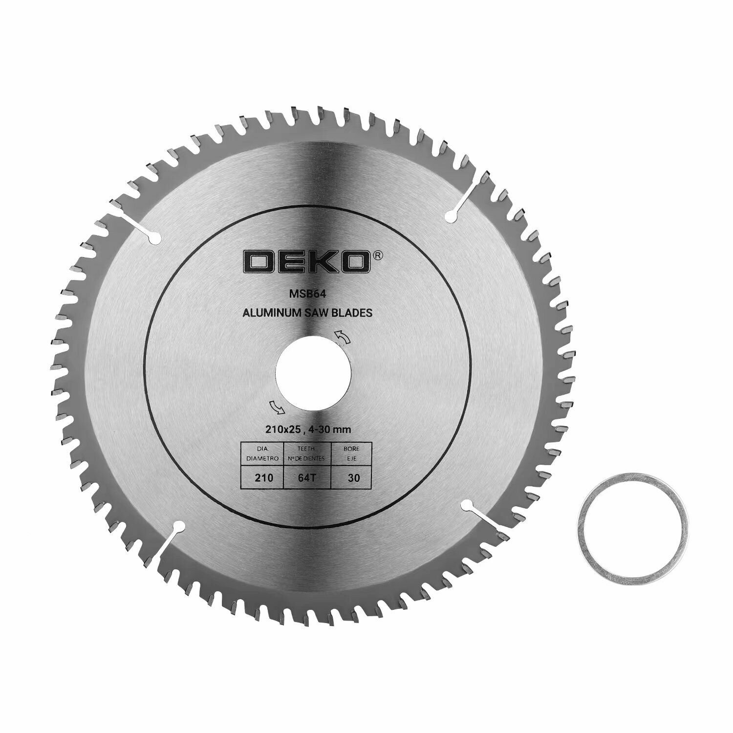 Диск пильный по алюминию DEKO MSB64 (210x254-30 мм; 64T)