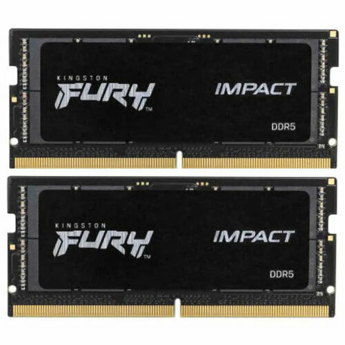 Оперативная память SO-DIMM Kingston DDR5 64Gb 2x32Gb 4800Mhz PC-38400 FURY Impact CL38 11V KF548S38IBK2-64 22960₽